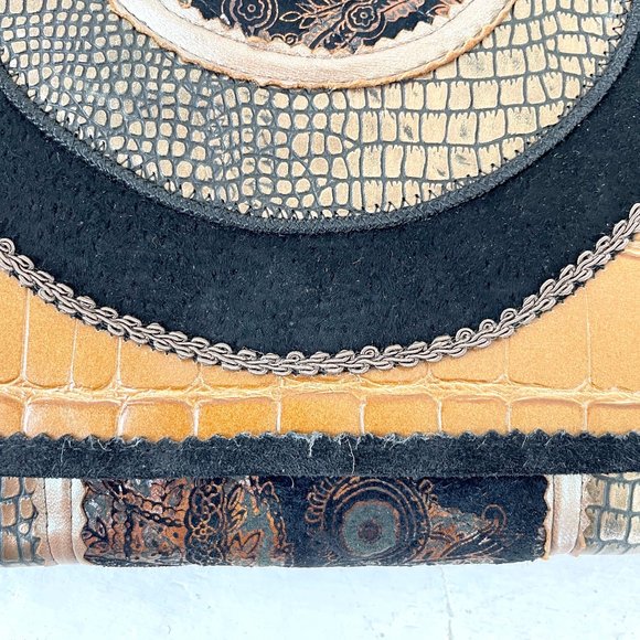 1990s vintage mixed material envelope style shoulder bag - Picture 8 of 10